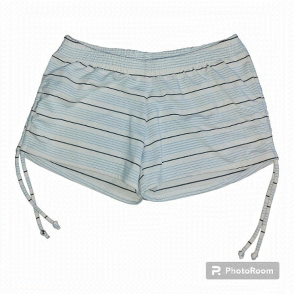 Asia Pro Other - ASIA Pro Girls Size Medium White Polyester Shorts With Blue And Black Stripes